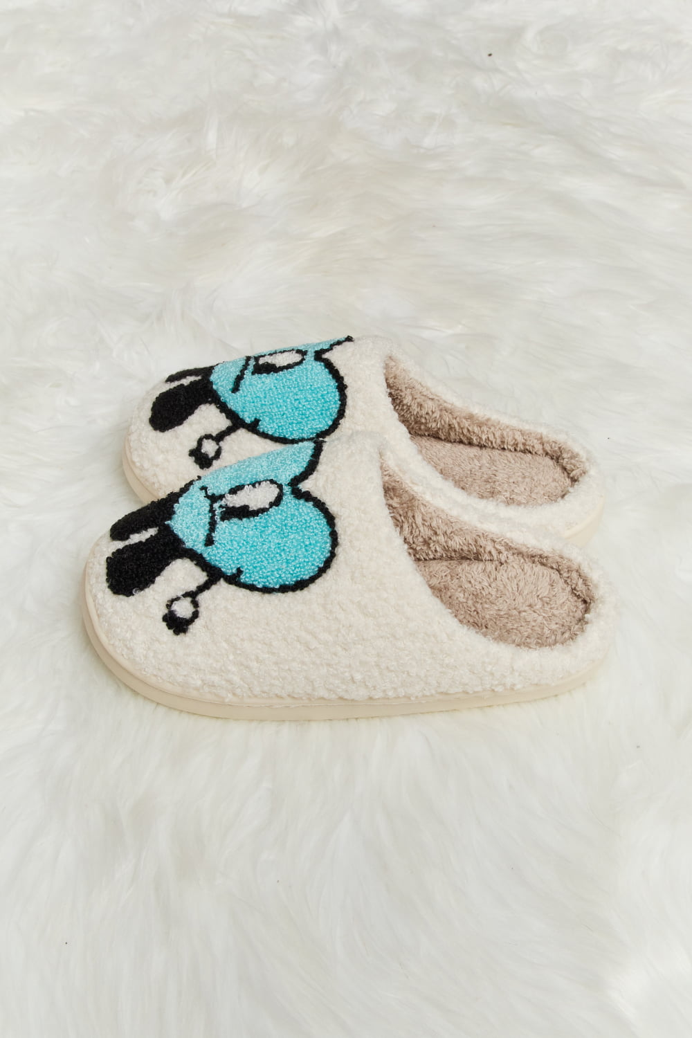 Heart Print Plush Slippers